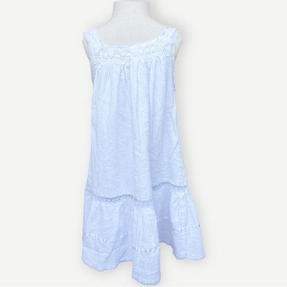 Aruba Girls Kids Embroidered Floral Sleeveless White Flowy Tiered Dress. 5. 5T. - Picture 4 of 8